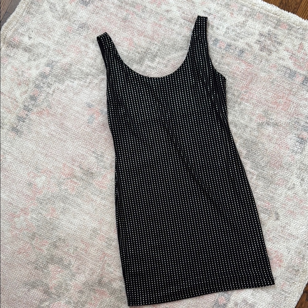 Elegant Black and White Polka Dot Dress